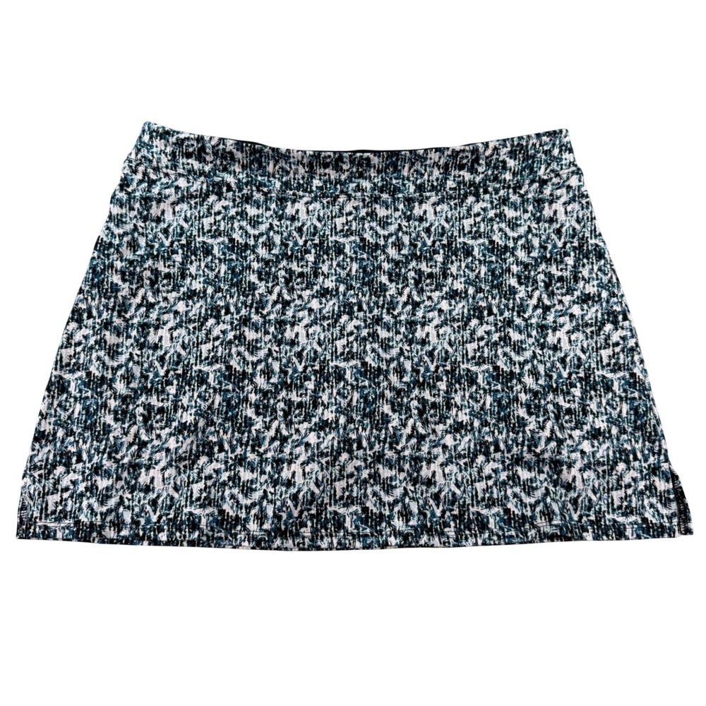 Tranquility Skort Abstract Print Polyester Spandex Large Teal Pickleball Skirt